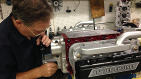 Bill Clapp working on a Spyder Engine 100 HP Model